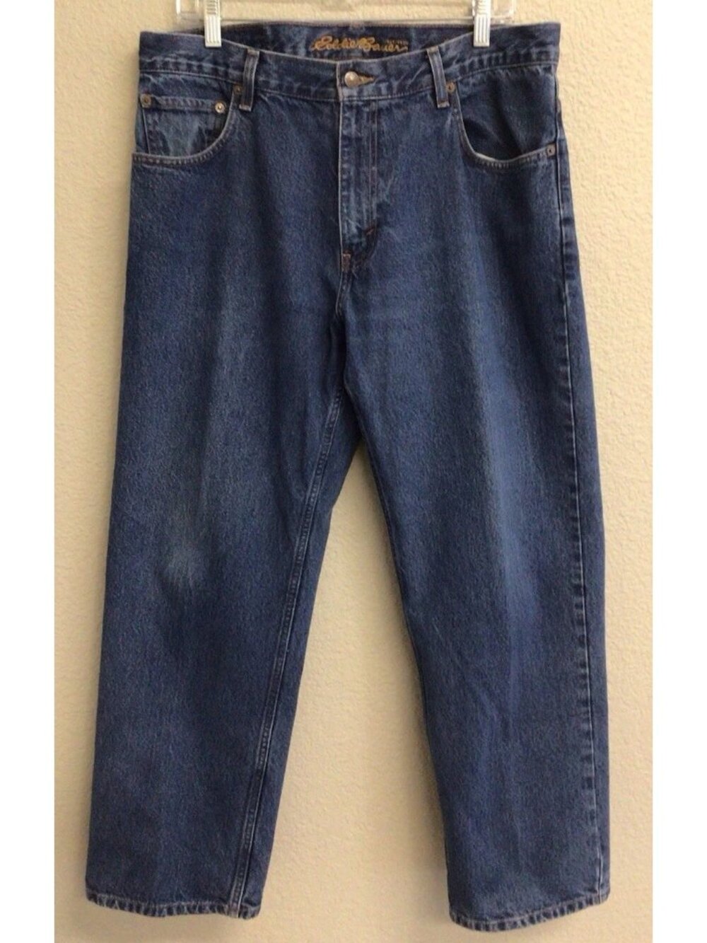 Eddie Bauer Relaxed Fit Jeans 35 X 28 Blue Denim Straight Leg Mens 100% Cotton